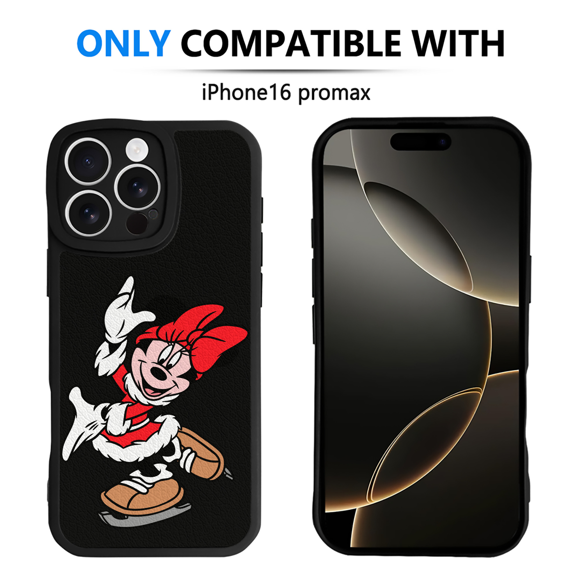 （画像用） ミッキーマウス Mickey Mouse 【iPhone 16シリーズ対応】シリコンスマホケース（レザー調） 材質：シリコン
